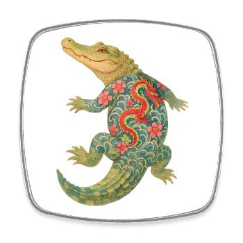 Yakuza Crocodile – Un pouvoir ancien à l’encre - Magnet carré - blanc - Devant