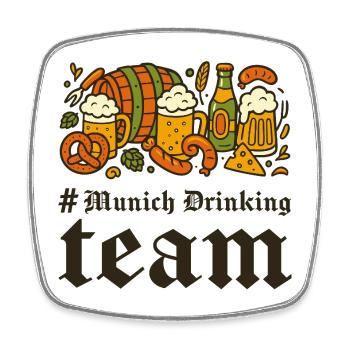 Münchner Biergarten Fest Design - Viereckiger Kühlschrankmagnet - Weiß - Vorne