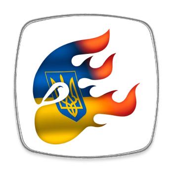 Flagge der Ukraine - Ukraine - Ninja - Viereckiger Kühlschrankmagnet - Weiß - Vorne