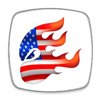 Flag of the United States - USA - Ninja - Square fridge magnet - white - Front