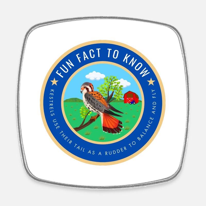 Kestrel fact - Square fridge magnet - white