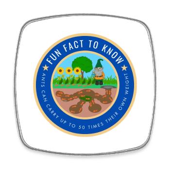 Ants can carry up to 50 times their own weight - Square fridge magnet - white - Front