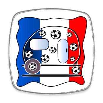 Frankreich Camping Fußball - Viereckiger Kühlschrankmagnet - Weiß - Vorne