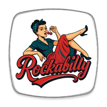Rockabilly Forever Cerises Femme Cadeau des Années 50 - Magnet carré - blanc - Devant