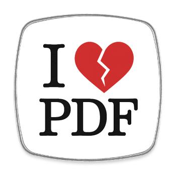 I Hate PDF – T-shirt humour geek - Magnet carré - blanc - Devant