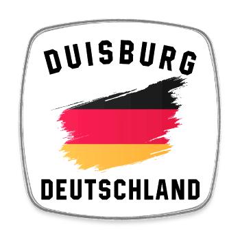 Deutsche Flagge Aquarell Künstlerische Gestaltung - Viereckiger Kühlschrankmagnet - Weiß - Vorne
