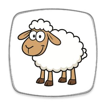 Cute Sheep Design for Kids - Square fridge magnet - white - Front
