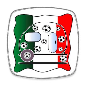SOCCER CAMPING ITALY - Square fridge magnet - white - Front