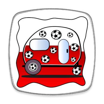 Football Campsite Poland - Square fridge magnet - white - Front