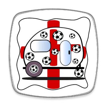 SOCCER CAMPING ENGLAND - Viereckiger Kühlschrankmagnet - Weiß - Vorne