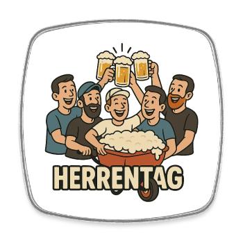 Herrentag Feierndes Bierglück Design - Viereckiger Kühlschrankmagnet - Weiß - Vorne
