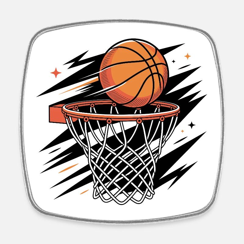 J’adore le basket-ball - Magnet carré - blanc