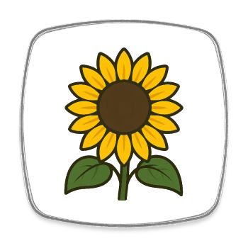 Sonnenblume - Viereckiger Kühlschrankmagnet - Weiß - Vorne