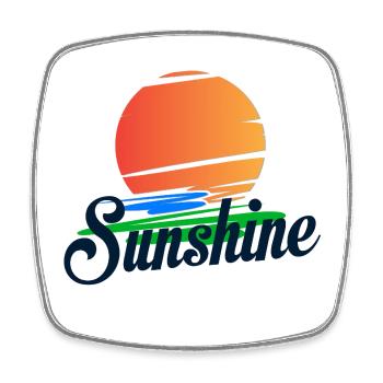 Tropischer "Summer"-Schriftzug - Sommerdesign - Viereckiger Kühlschrankmagnet - Weiß - Vorne
