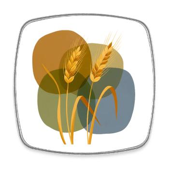 Golden grain pattern on pastel background - Square fridge magnet - white - Front