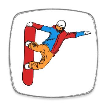Snowboarder - Viereckiger Kühlschrankmagnet - Weiß - Vorne