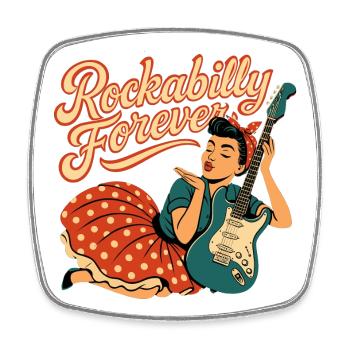 Rockabilly Forever Air Kiss Femme Cadeau des années 50 - Magnet carré - blanc - Devant
