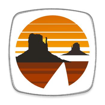 Desert Sunset Silhouette Design - Square fridge magnet - white - Front