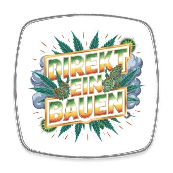 Direkt ein Bauen -  Deutsche Memes - Viereckiger Kühlschrankmagnet - Weiß - Vorne