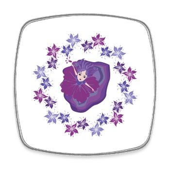 Magische Fee auf Amethyst - Viereckiger Kühlschrankmagnet - Weiß - Vorne