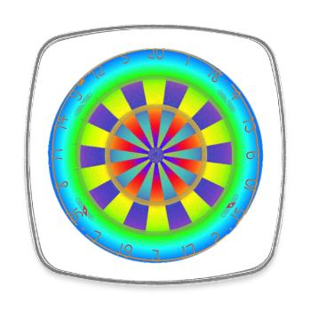 Dartboard Rainbow - Viereckiger Kühlschrankmagnet - Weiß - Vorne