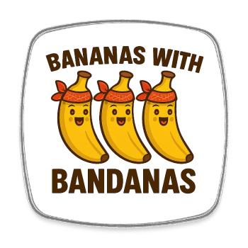 Bananas with bandanas - Square fridge magnet - white - Front