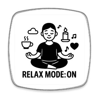 Méditation de relaxation avec design relaxant - Magnet carré - blanc - Devant