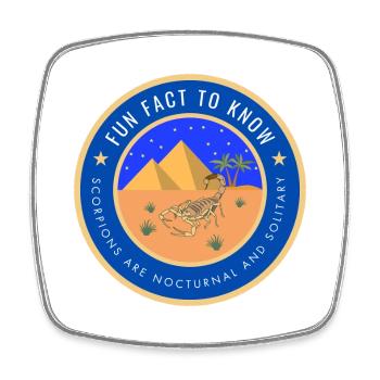 Desert Night Scorpion Fact - Square fridge magnet - white - Front
