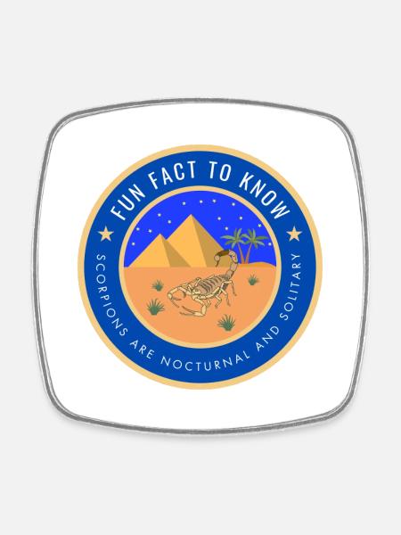 Desert Night Scorpion Fact - Square fridge magnet - white