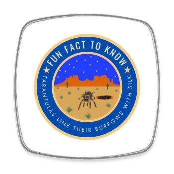 Desert Night Tarantula Fact - Square fridge magnet - white - Front