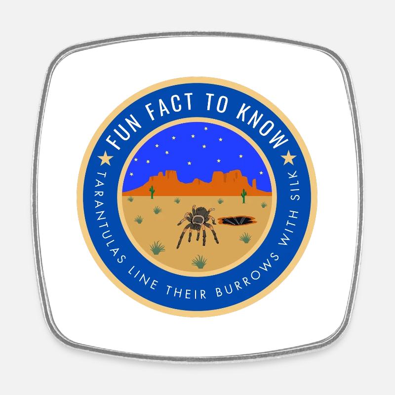 Desert Night Tarantula Fact - Square fridge magnet - white