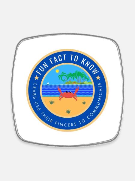 Crab Fun Fact - Square fridge magnet - white