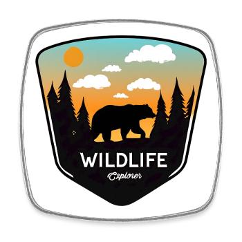 Wildlife explorer - Square fridge magnet - white - Front