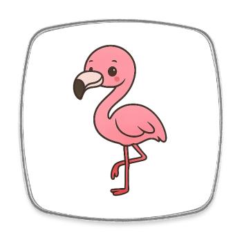 Verspielter Flamingo mit Witz - Viereckiger Kühlschrankmagnet - Weiß - Vorne