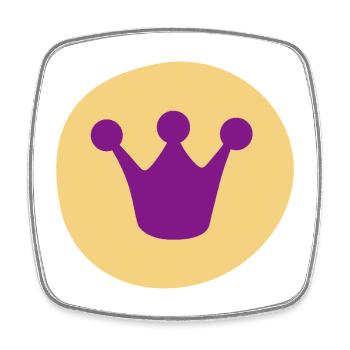 Crown Princess King Nursery Symbol Royal - Square fridge magnet - white - Front
