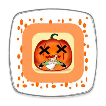 CITROUILLE D’HALLOWEEN BÉBÉ - Magnet carré - blanc - Devant