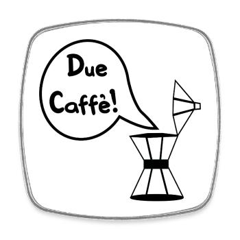 Due Caffè - Espressi Espresso - Square fridge magnet - white - Front