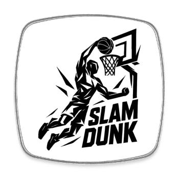 Basketball Slam Dunk Throw Player Dunking Gift - Square fridge magnet - white - Front