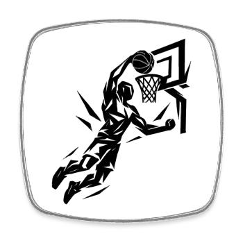Basketball Slam Dunk Throw Player Dunking Gift - Square fridge magnet - white - Front