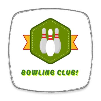 Bowling Bowling Design im Vintage-Stil - Viereckiger Kühlschrankmagnet - Weiß - Vorne
