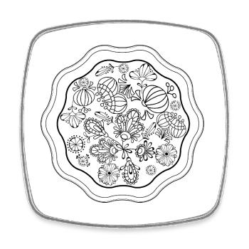 Abstract Neon Line Cut - Square fridge magnet - white - Front