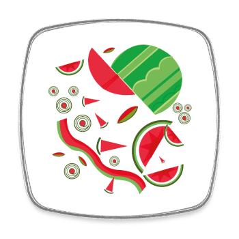 Abstrakte Wassermelonen-Design - Viereckiger Kühlschrankmagnet - Weiß - Vorne