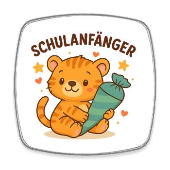 School Beginners Motif - Square fridge magnet - white - Front