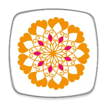 Ornament Mandala Indien Yoga Blume Sonne meditiere - Viereckiger Kühlschrankmagnet - Weiß - Vorne