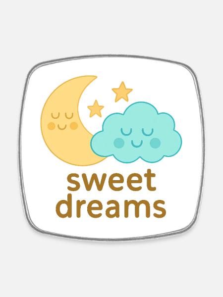 Night Celestial Pillow Design - Square fridge magnet - white