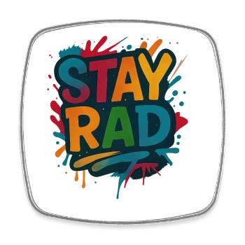 Stay Rad Graffiti - Viereckiger Kühlschrankmagnet - Weiß - Vorne