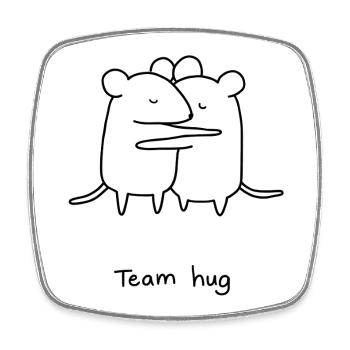 Team hug - Viereckiger Kühlschrankmagnet - Weiß - Vorne