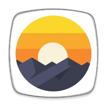 Sunset Mountain Abstrakt - Viereckiger Kühlschrankmagnet - Weiß - Vorne