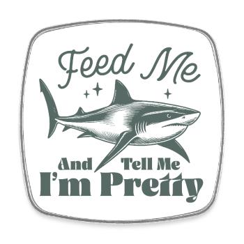 Conception de protection contre les requins avec motif marin - Magnet carré - blanc - Devant