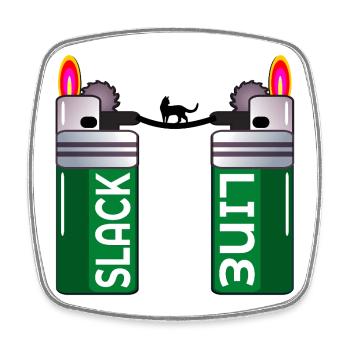 SLACKLINE CAT SMOKER FEUERZEUG - Viereckiger Kühlschrankmagnet - Weiß - Vorne